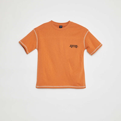 T-shirt à manches courtes avec animation ORANGE
