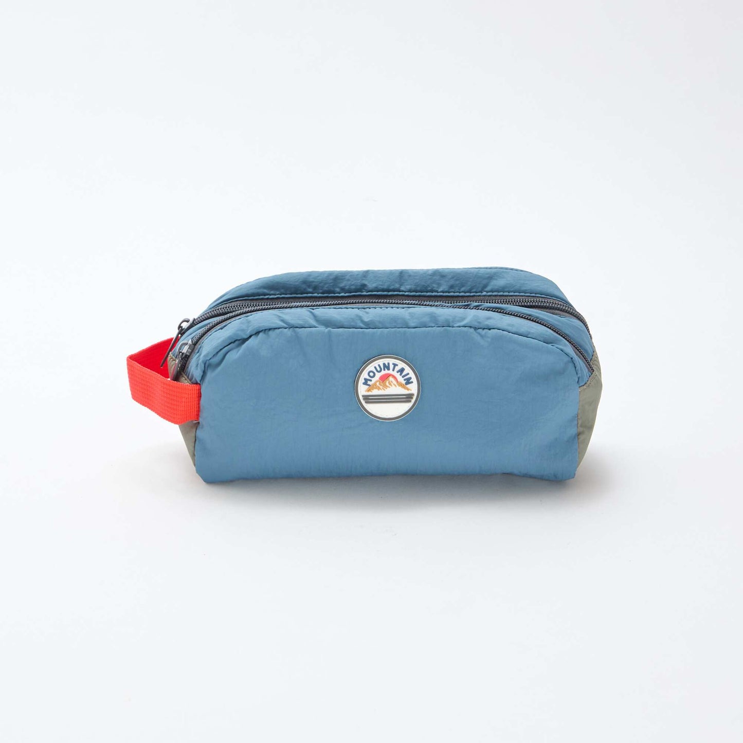 Trousse color bloc double compartiment BLEU