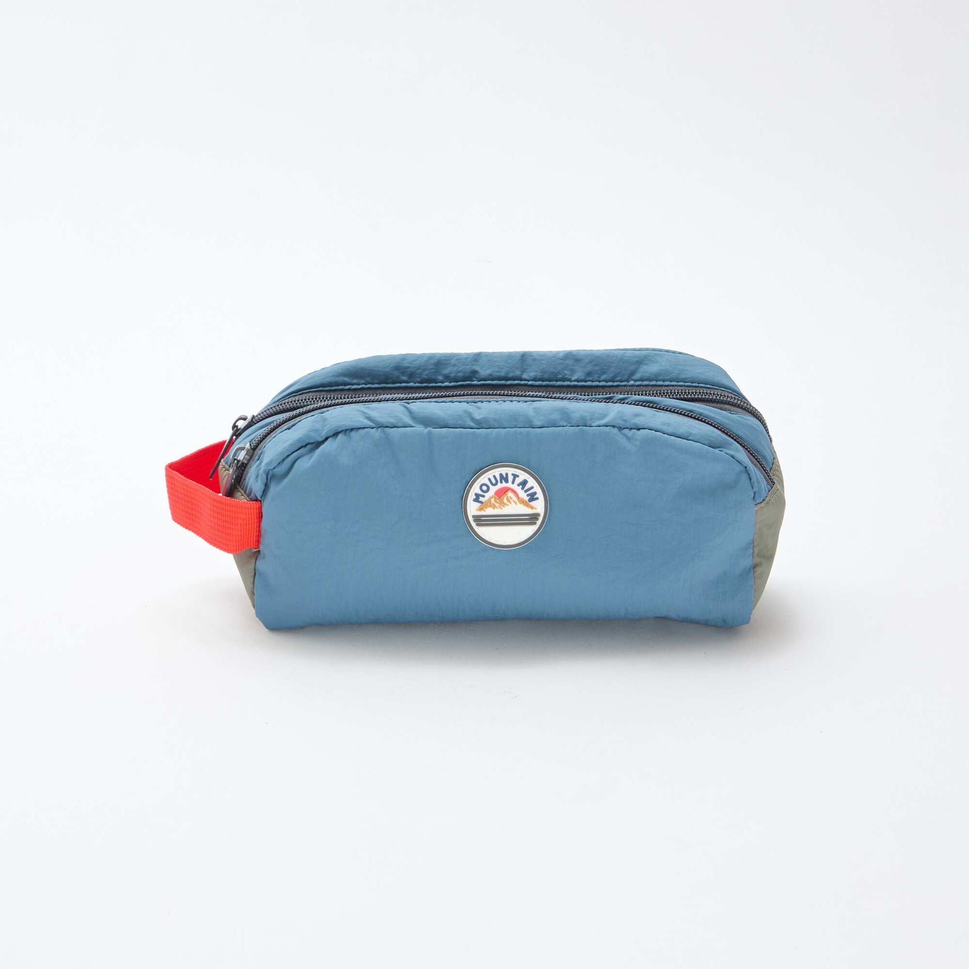 Trousse color bloc double compartiment BLEU