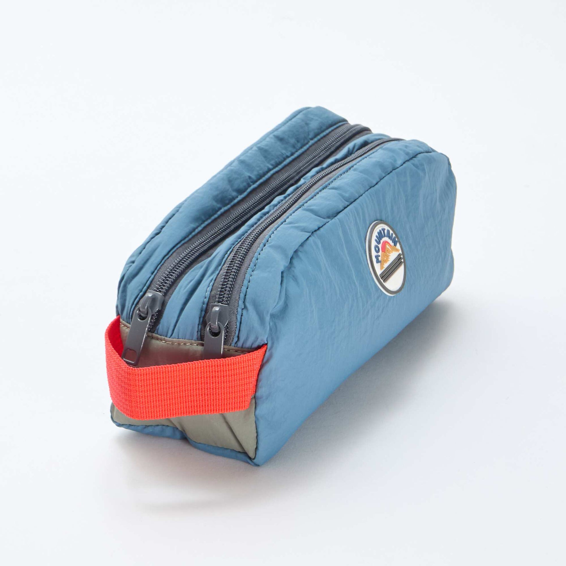 Trousse color bloc double compartiment BLEU