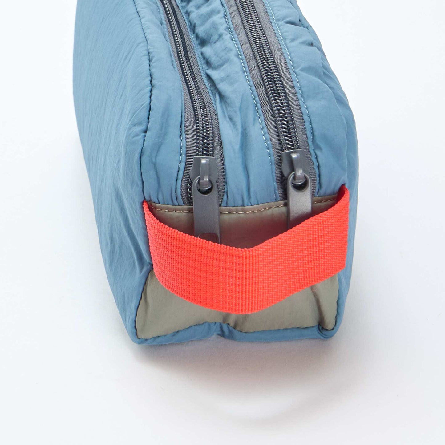 Trousse color bloc double compartiment BLEU