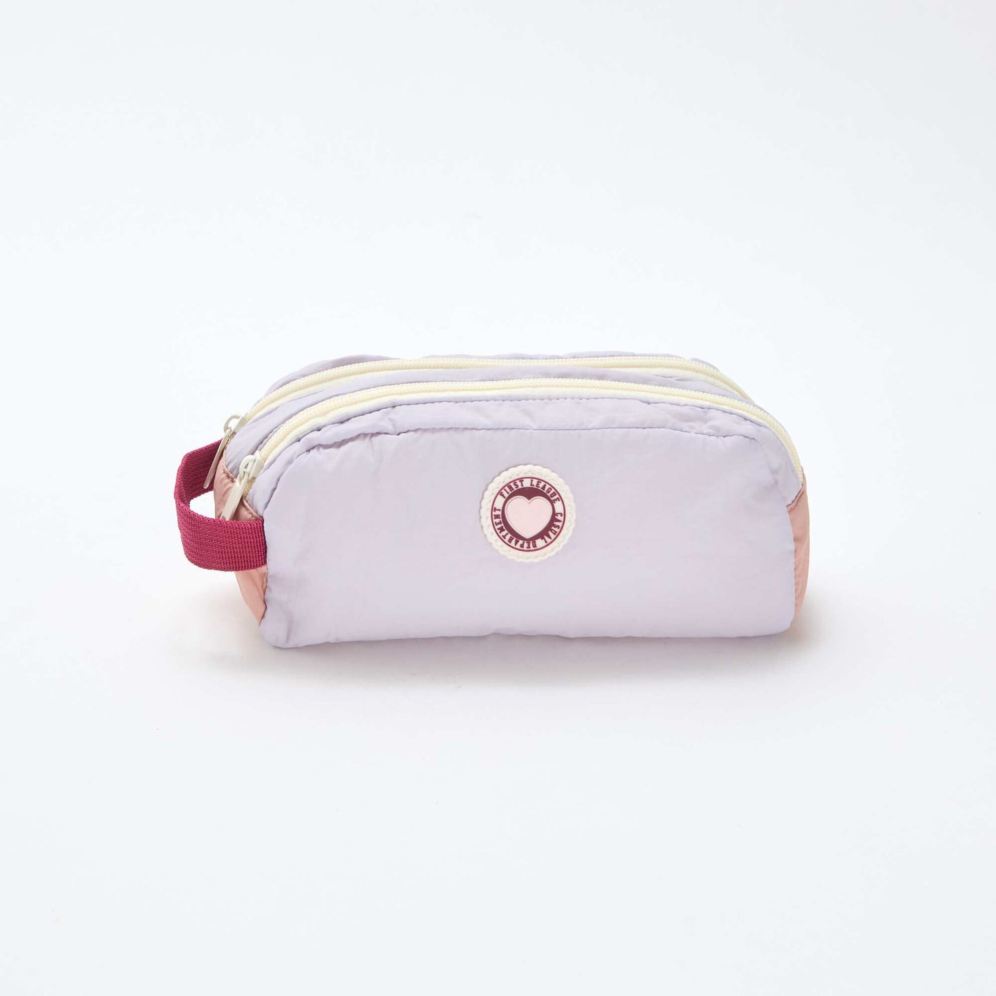 Trousse color bloc double compartiment ROSE