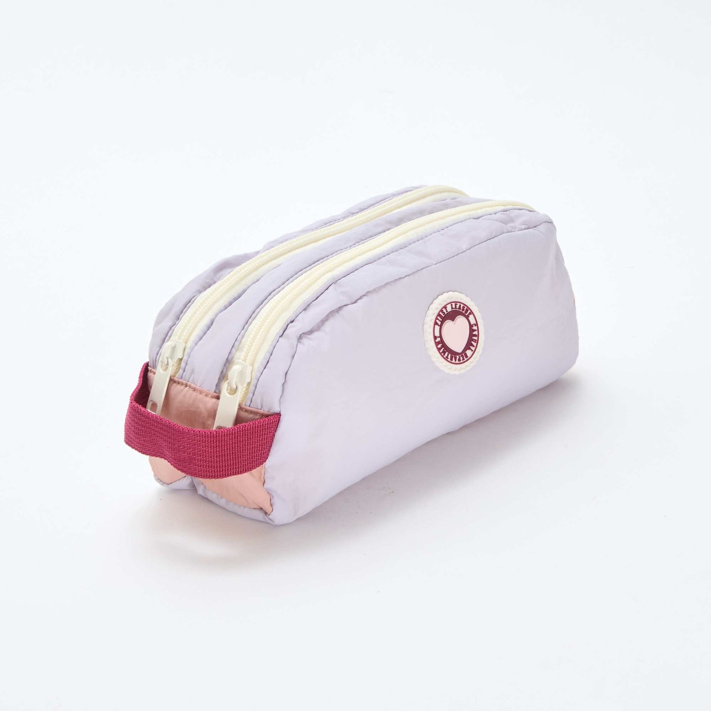 Trousse color bloc double compartiment ROSE