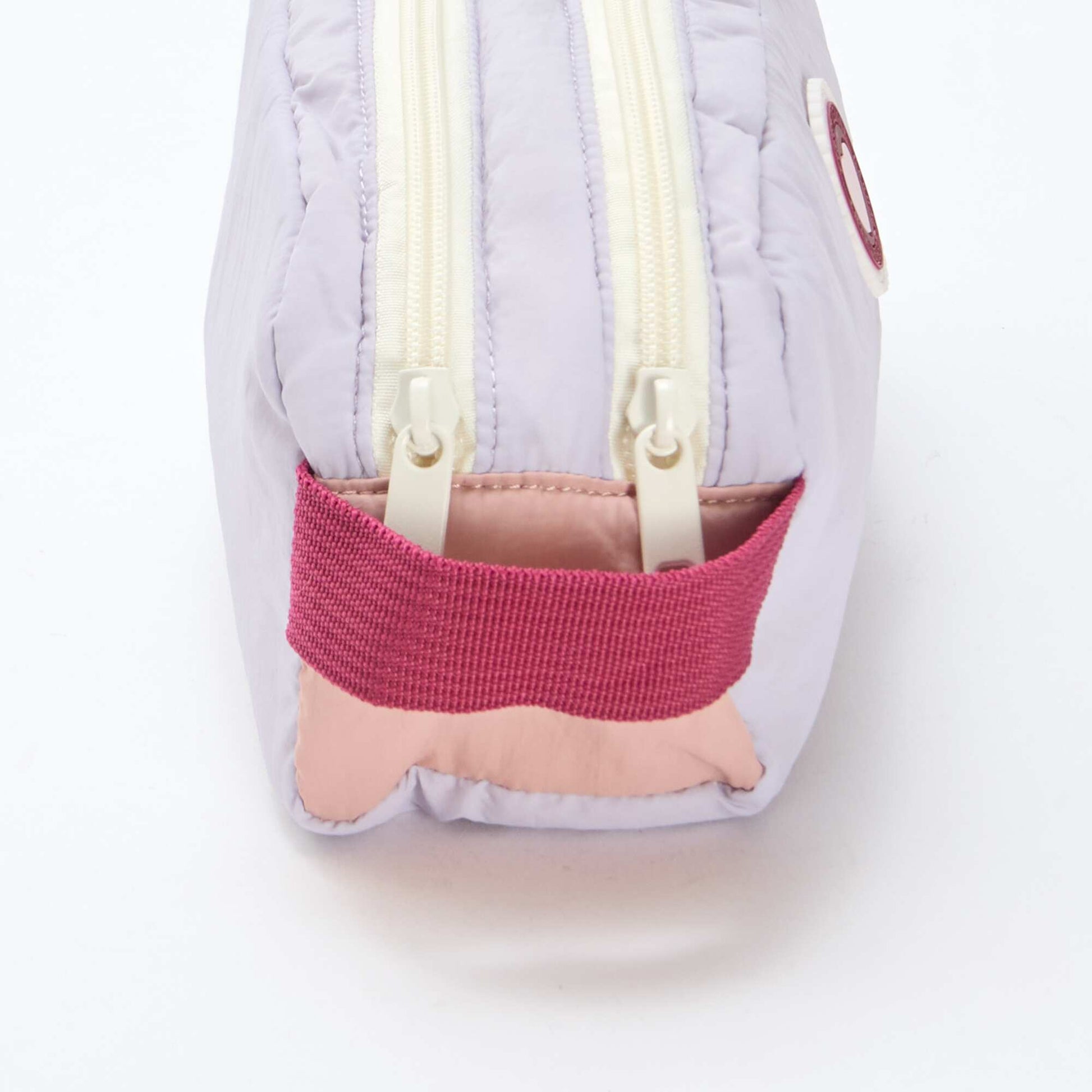 Trousse color bloc double compartiment ROSE