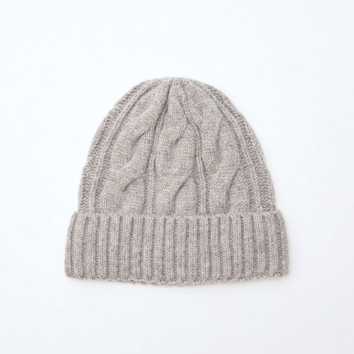 Bonnet en maille torsadée TAUPE