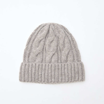 Bonnet en maille torsadée TAUPE