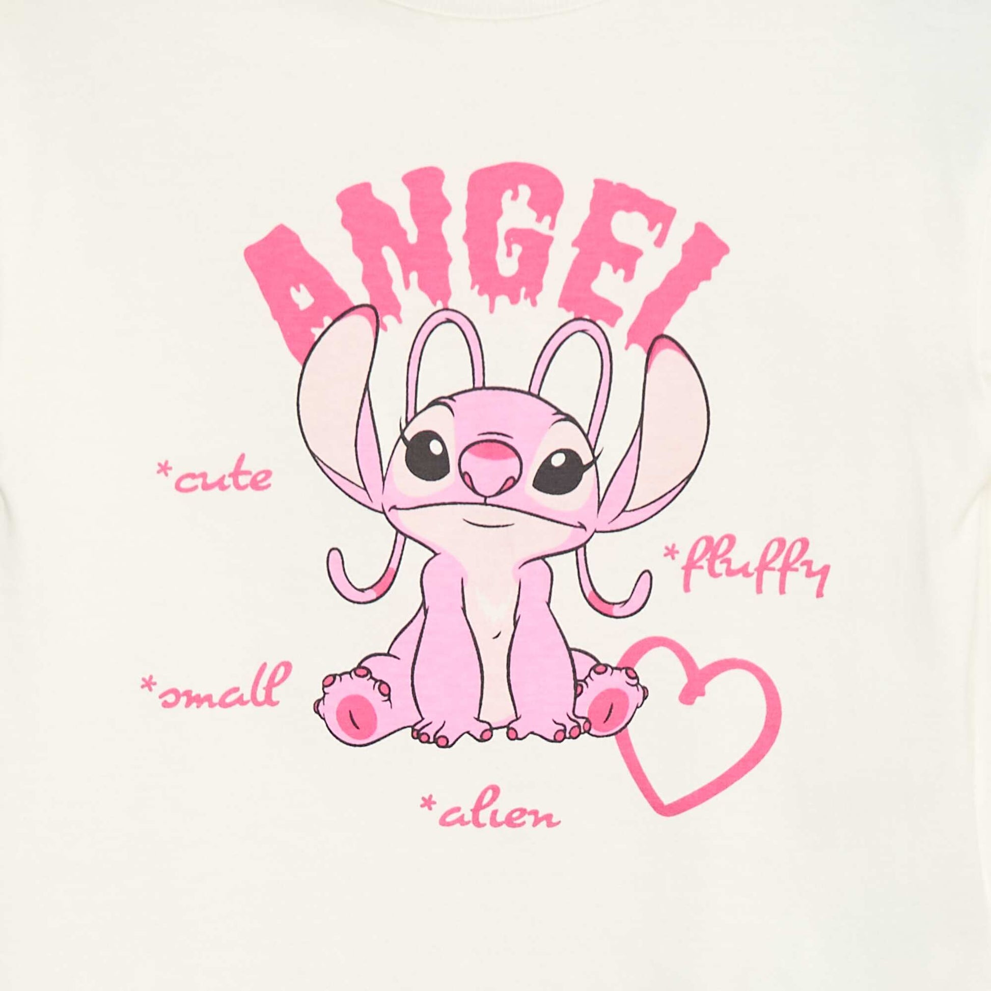 T-shirt 'Stitch' 'Angel' 'Disney' à manches longues BLANC