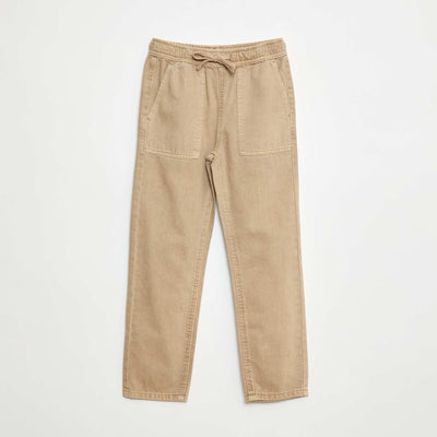 Jean à taille élastiquée BEIGE