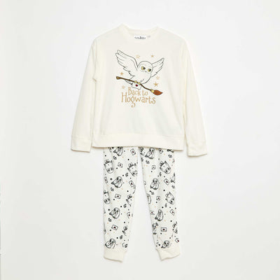 Pyjama long en polaire 'Harry Potter' - 2 pièces BLANC