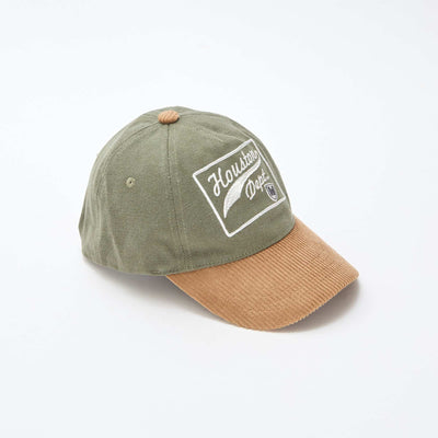 Casquette avec visière en matière côtelée VERT