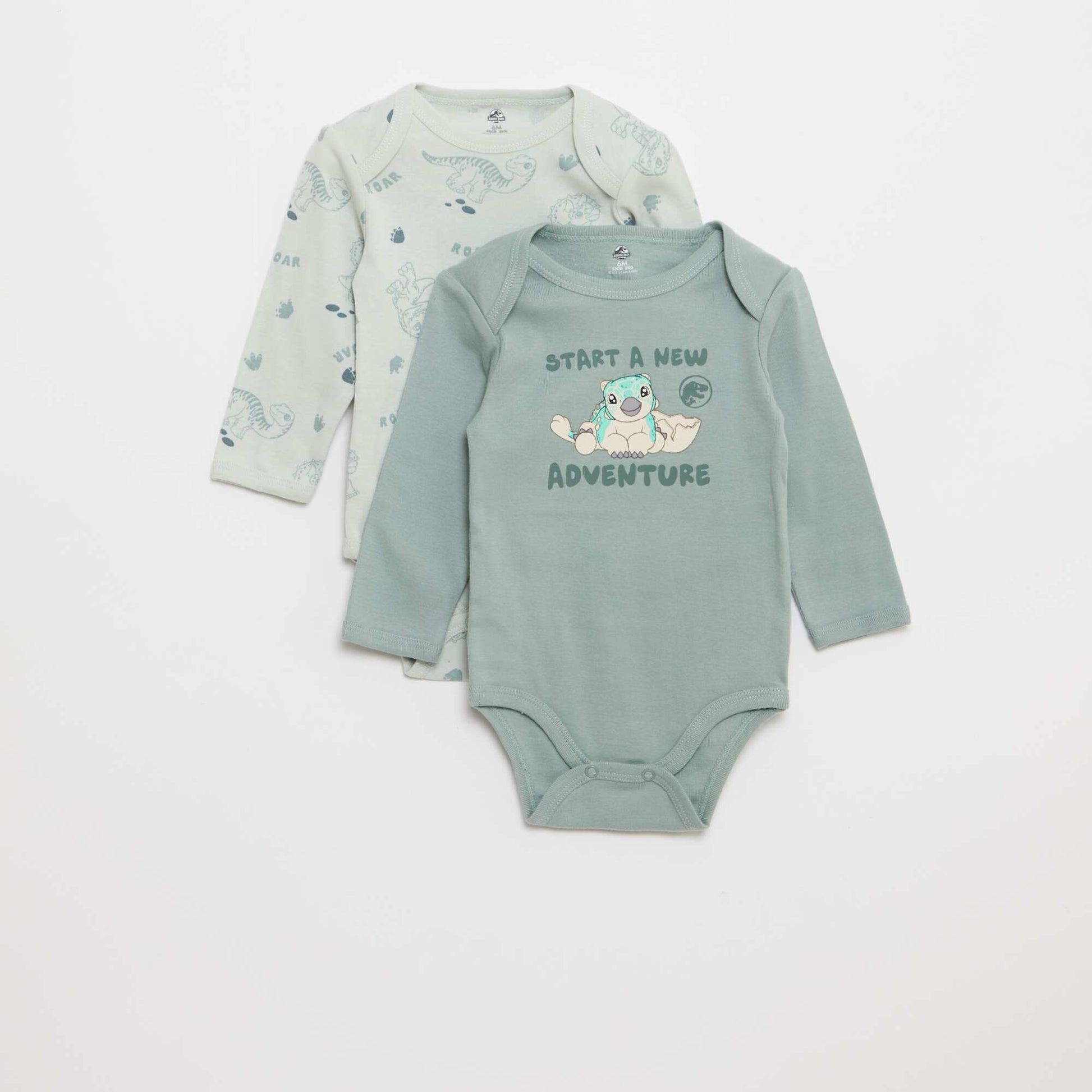 Lot de 2 bodies 'Jurassic Park' VERT