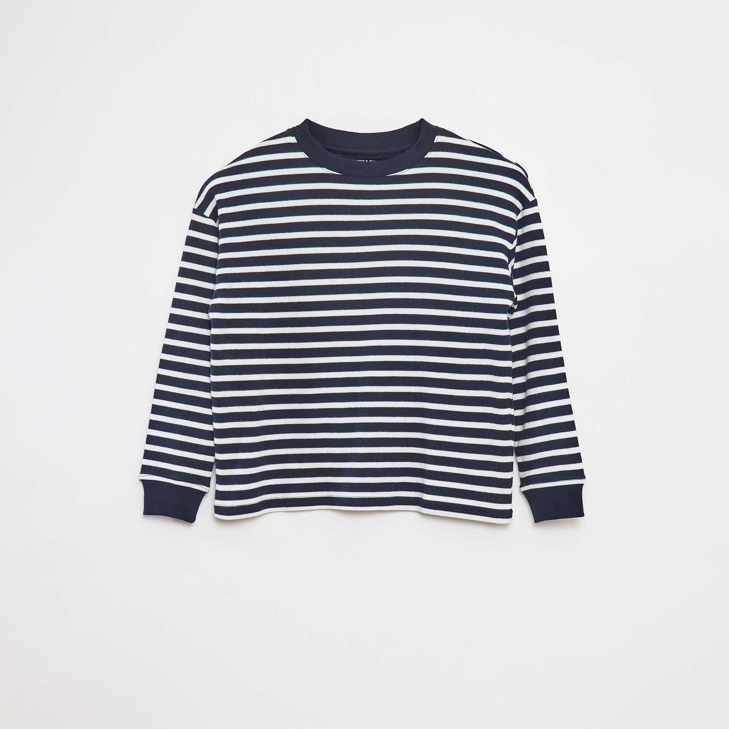T-shirt à manches longues rayé BLEU