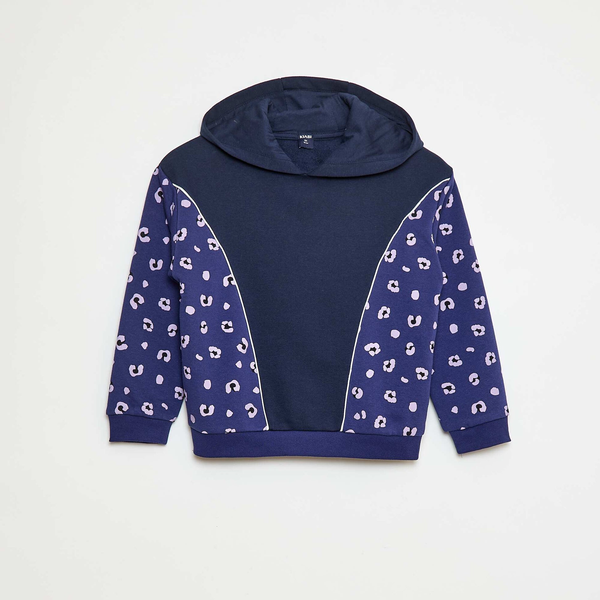 Sweat à capuche avec motifs BLEU