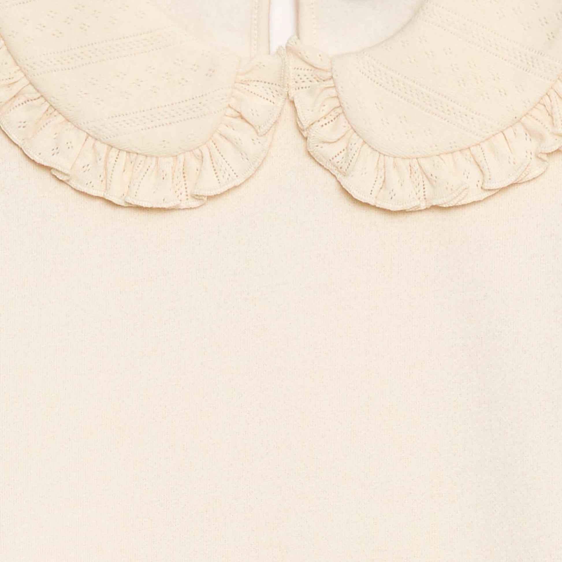 Sweat uni à col fantaisie BLANC