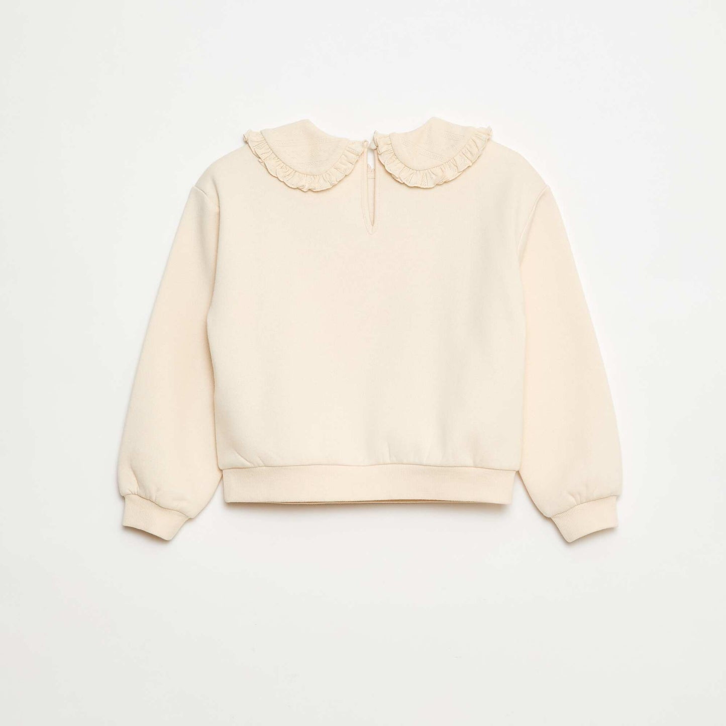 Sweat uni à col fantaisie BLANC