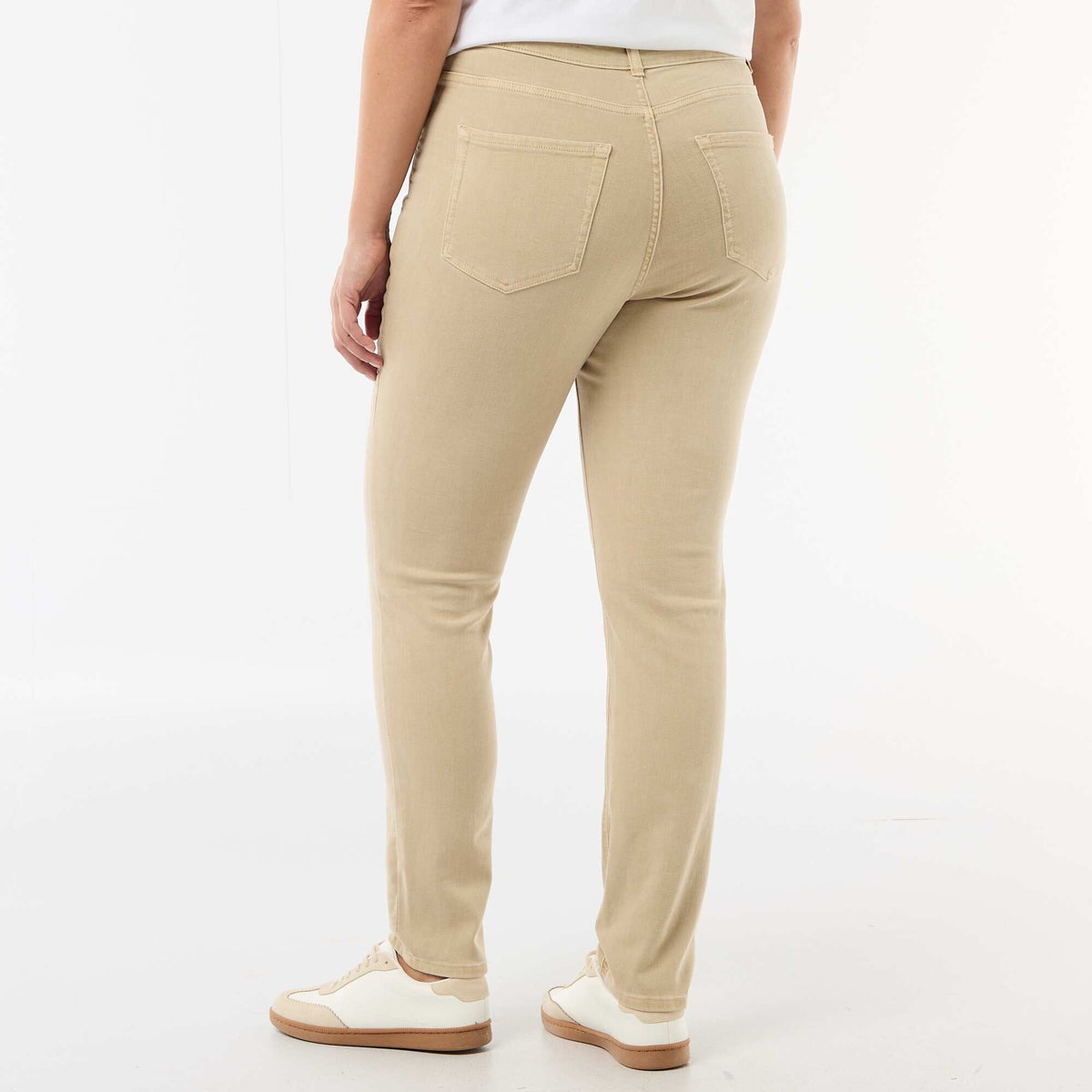 Pantalon skinny taille haute BEIGE