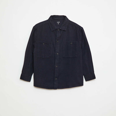 Chemise boutonnée en flanelle BLEU