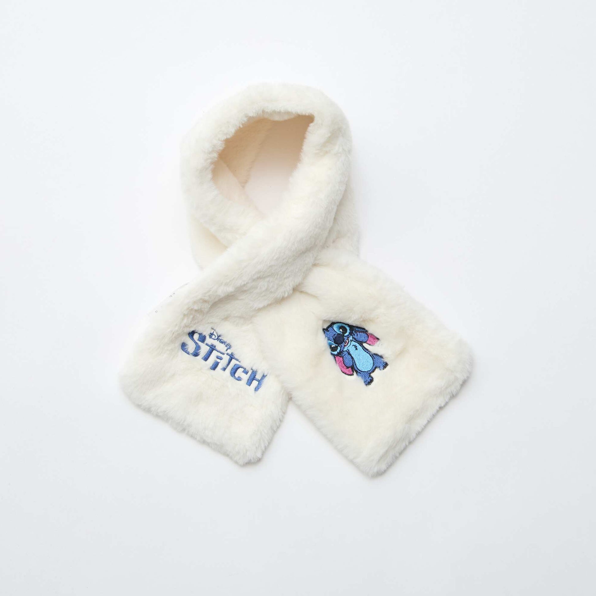 Echarpe en maille peluche 'Stitch' BLANC