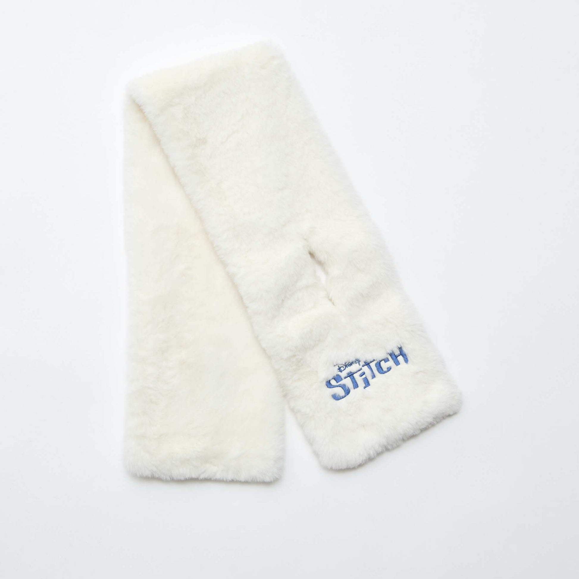 Echarpe en maille peluche 'Stitch' BLANC