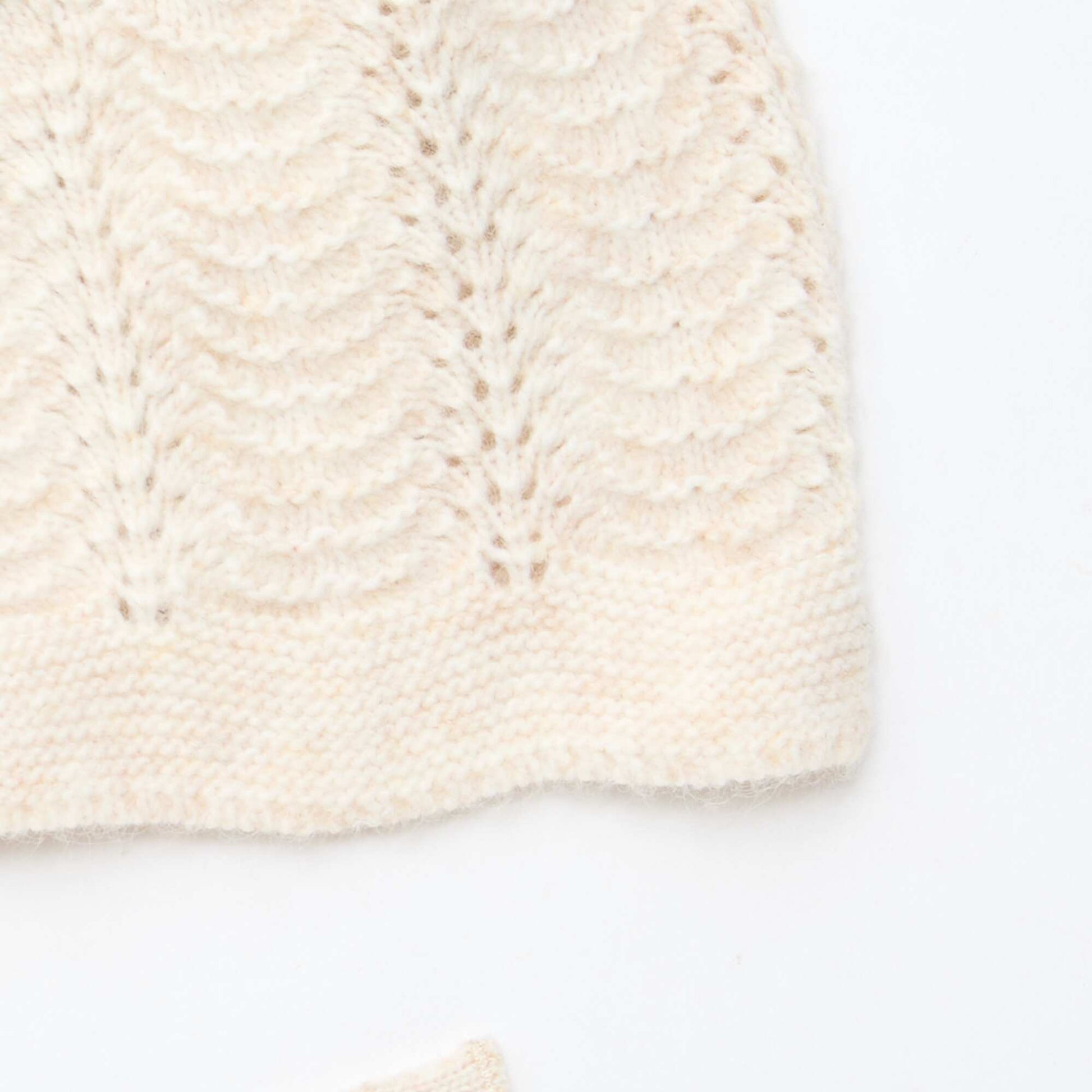 Bonnet en maille fantaisie BEIGE