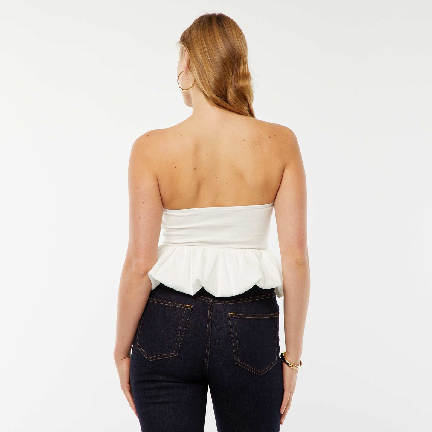Bustier uni effet boule BLANC