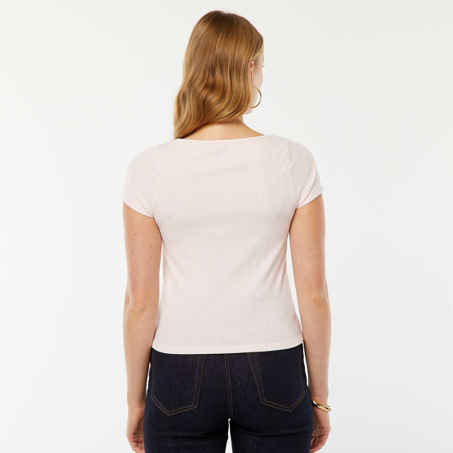 T-shirt à manches courtes avec dentelle et nœud fantaisiste ROSE