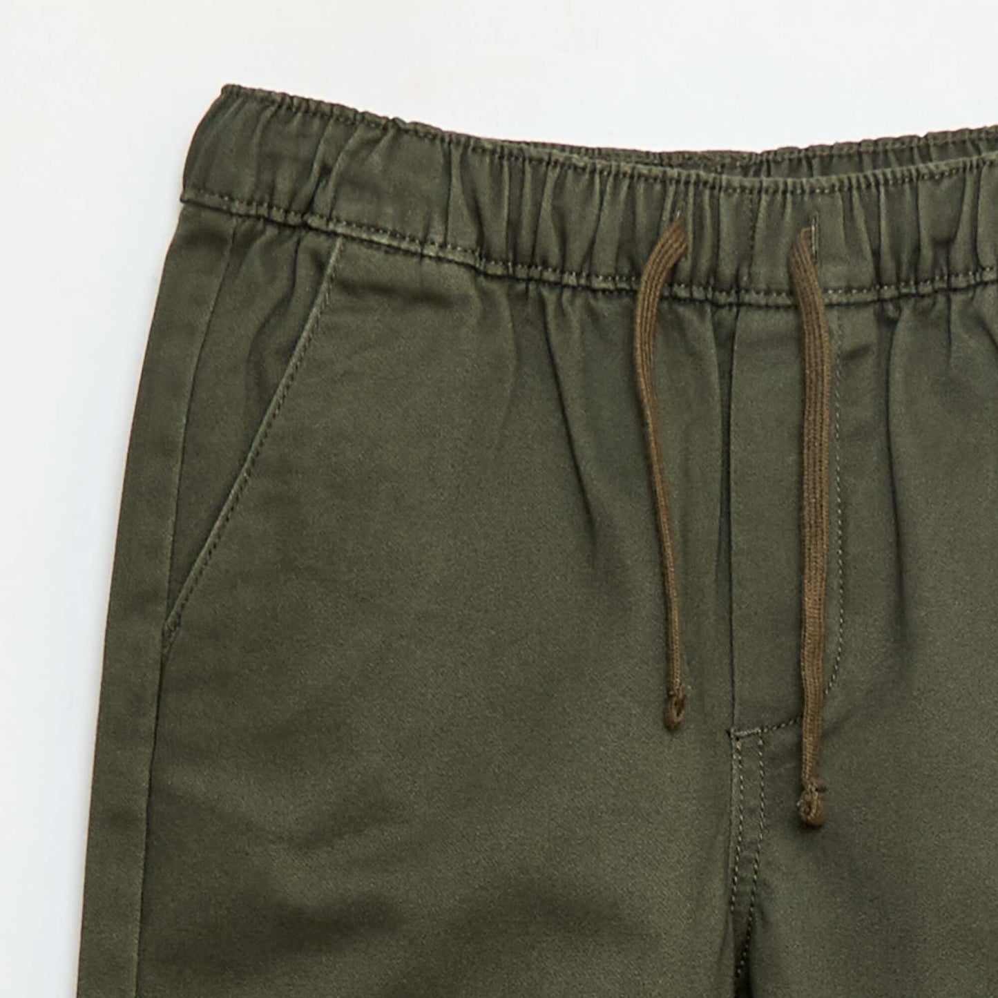 Pantalon élastiqué en coton KAKI