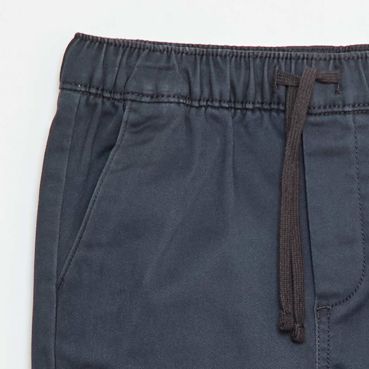 Pantalon élastiqué en coton NOIR