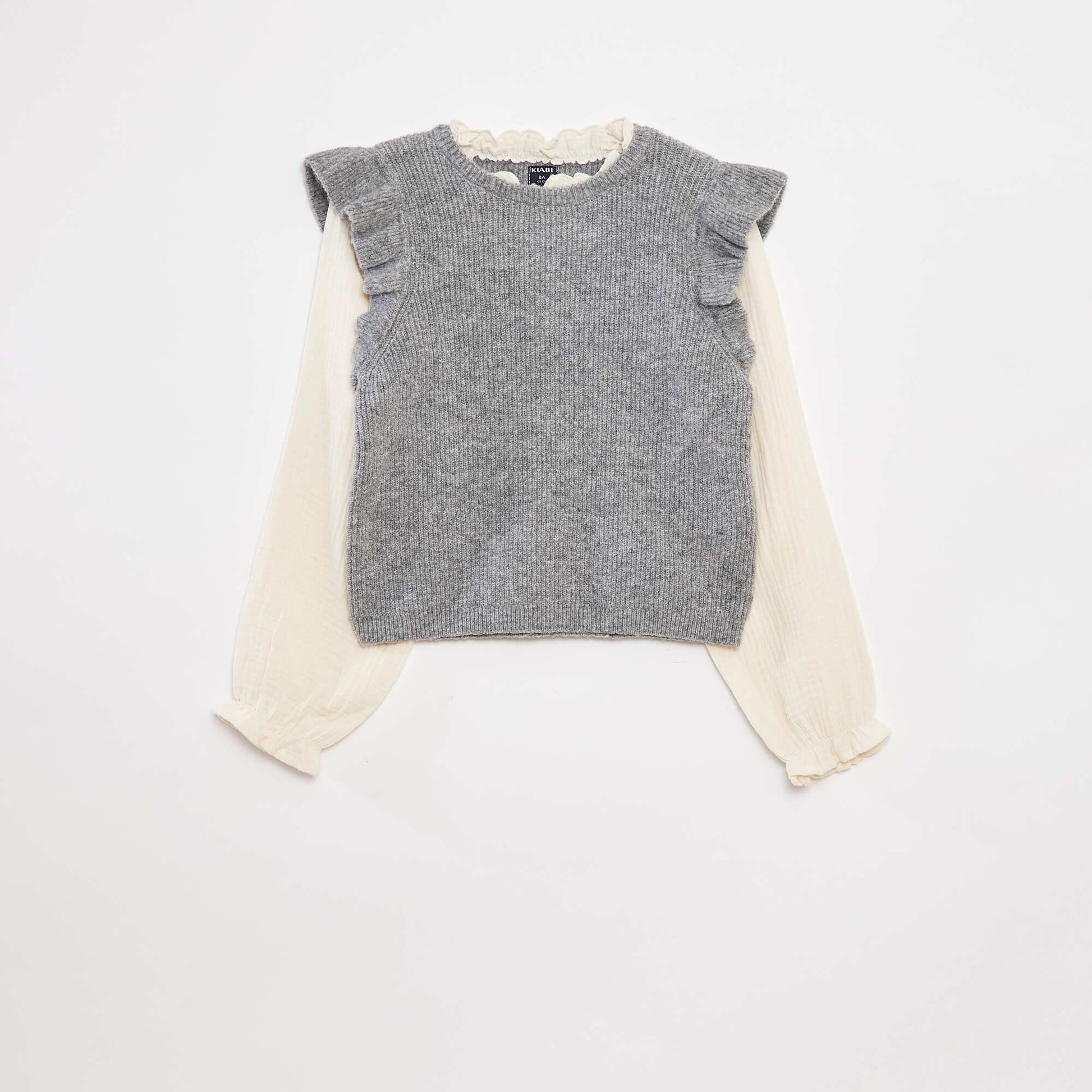 Pull avec blouse 2-en-1 GRIS