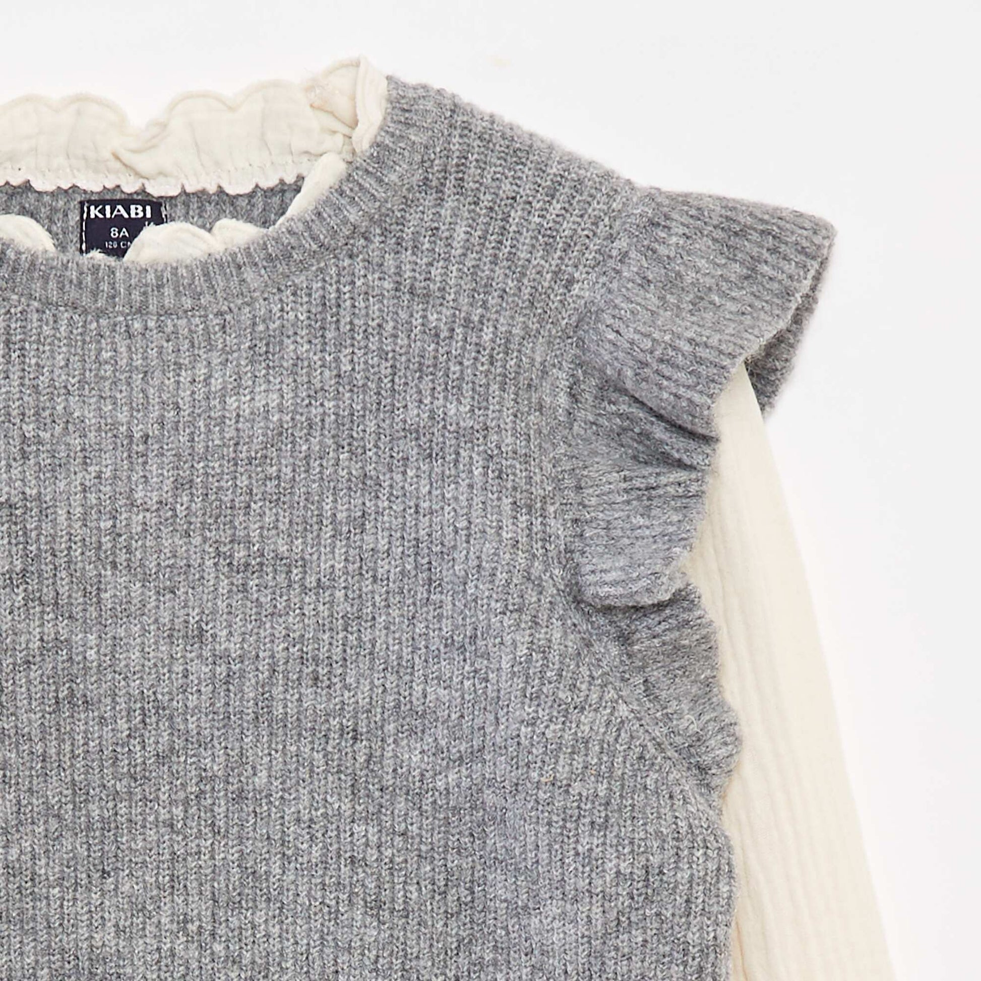 Pull avec blouse 2-en-1 GRIS