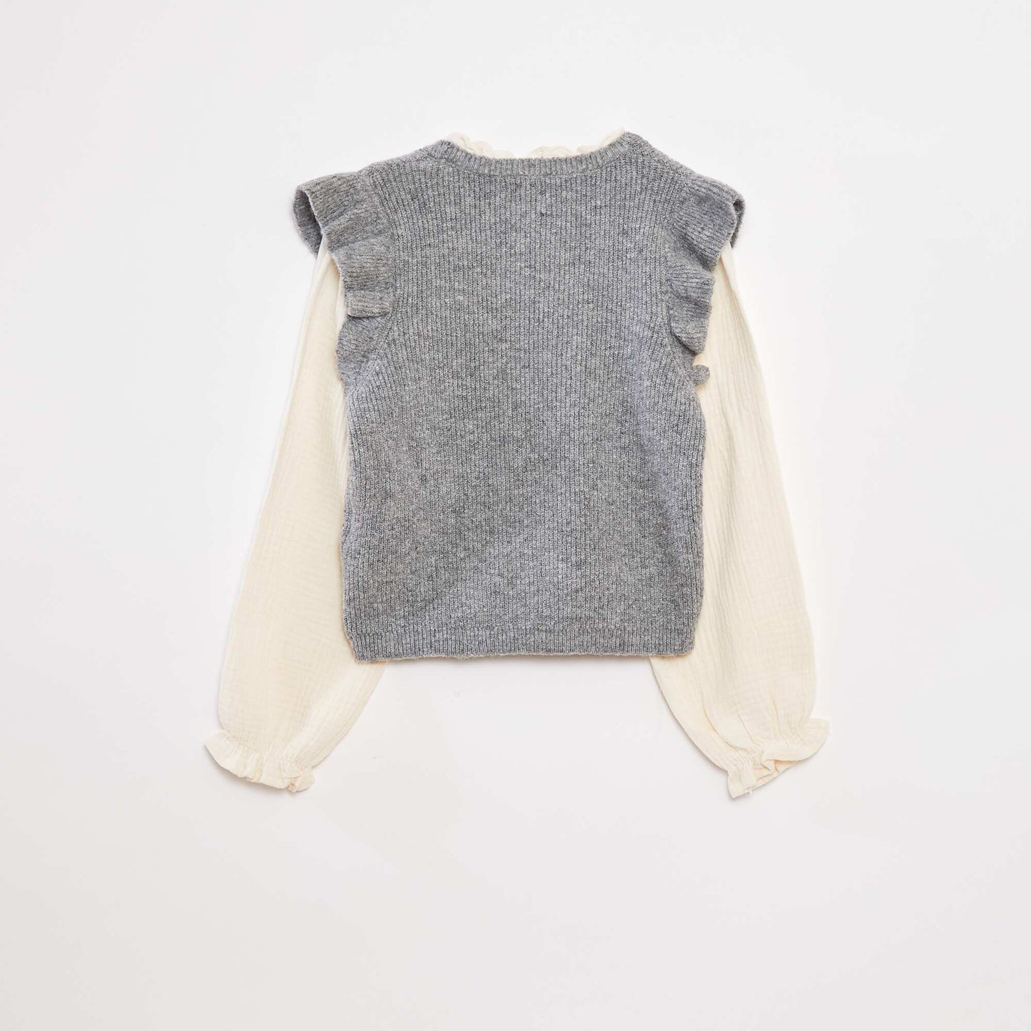 Pull avec blouse 2-en-1 GRIS