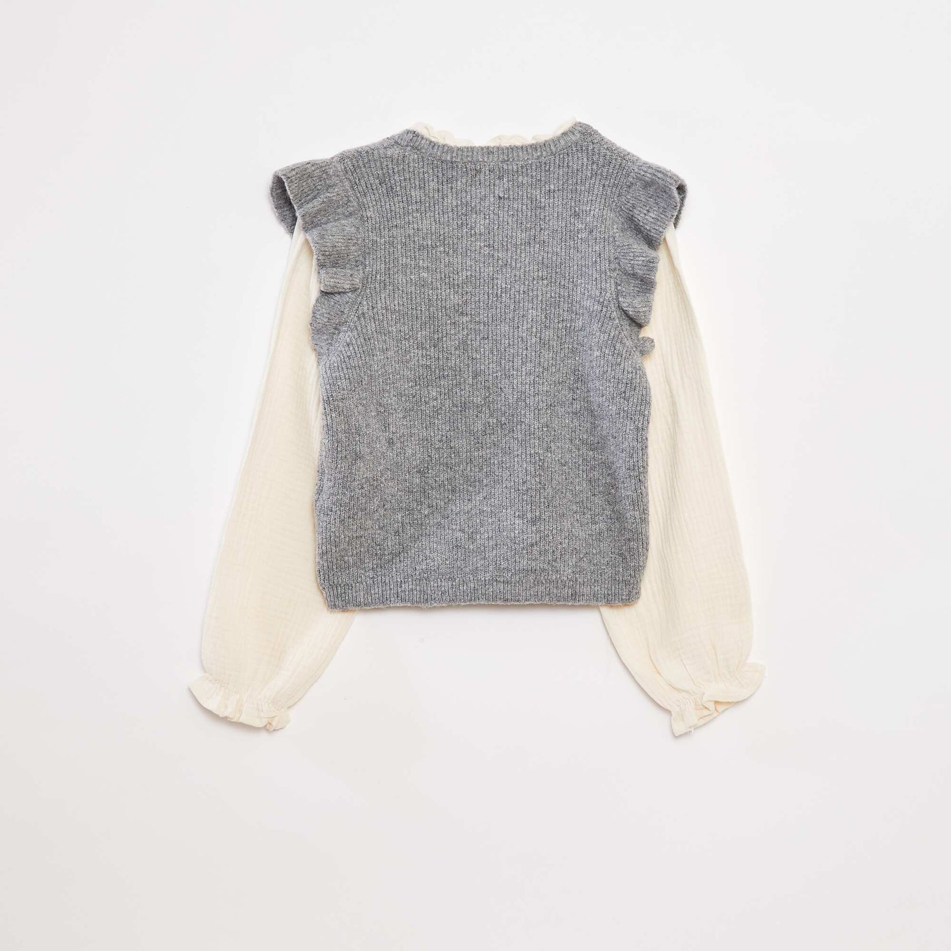 Pull avec blouse 2-en-1 GRIS