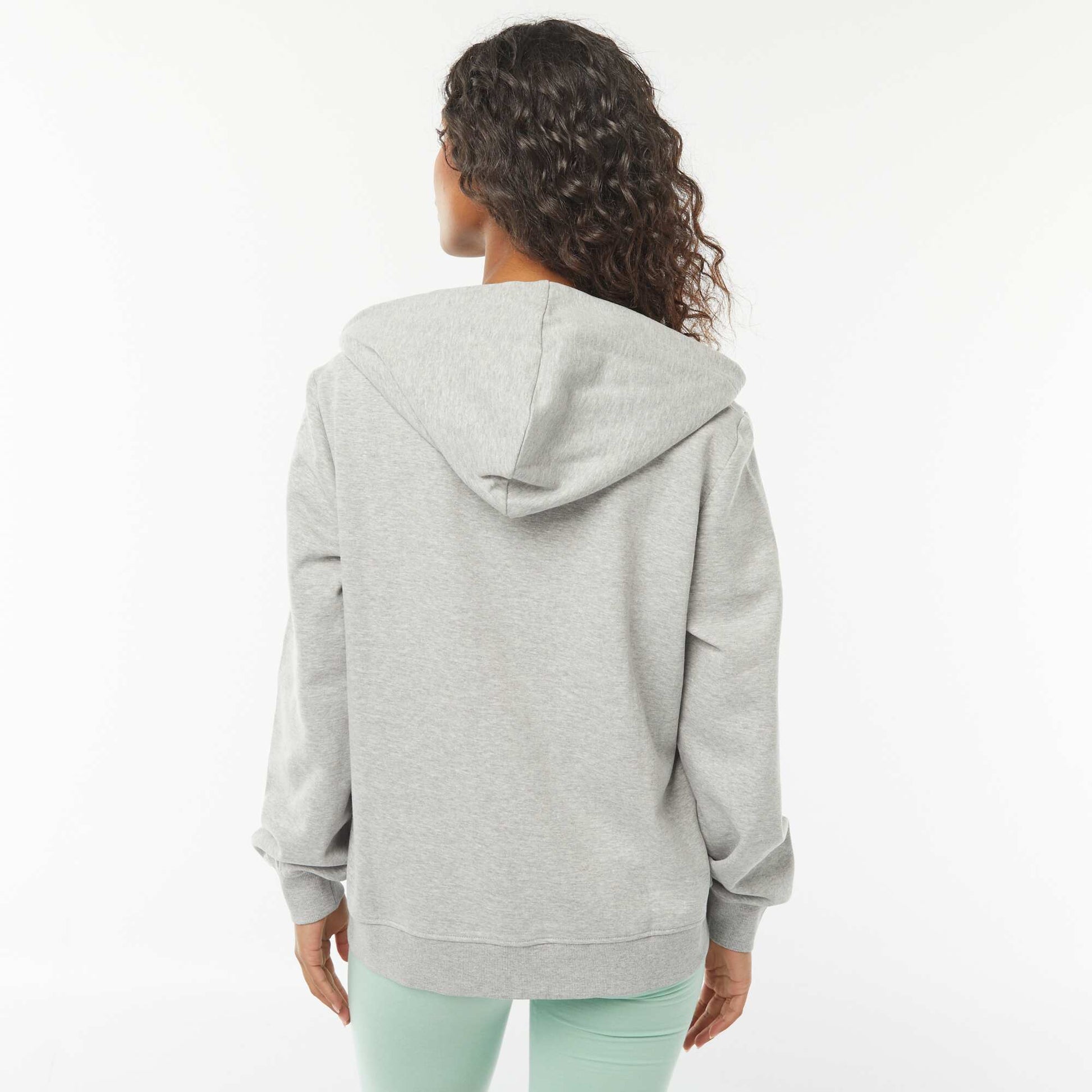 Sweat zippé à capuche basique GRIS