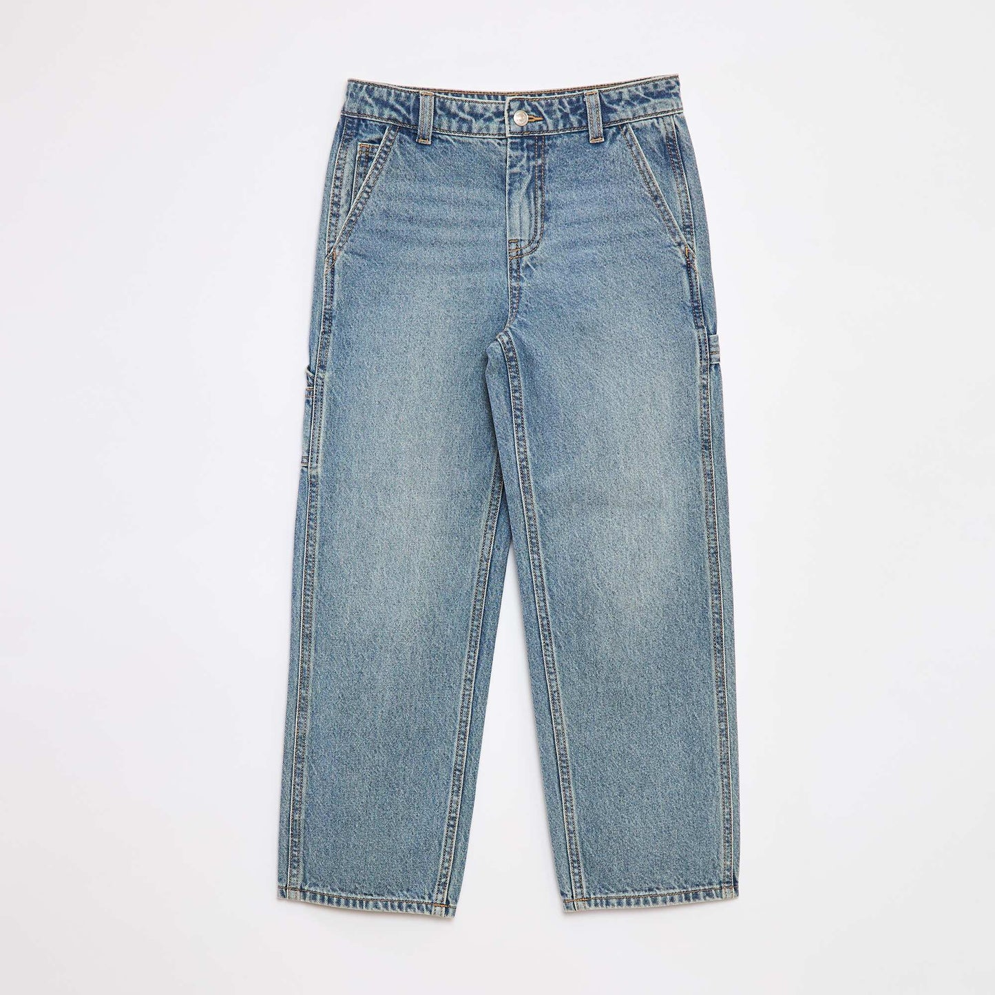 Pantalon denim relaxed fit BLEU