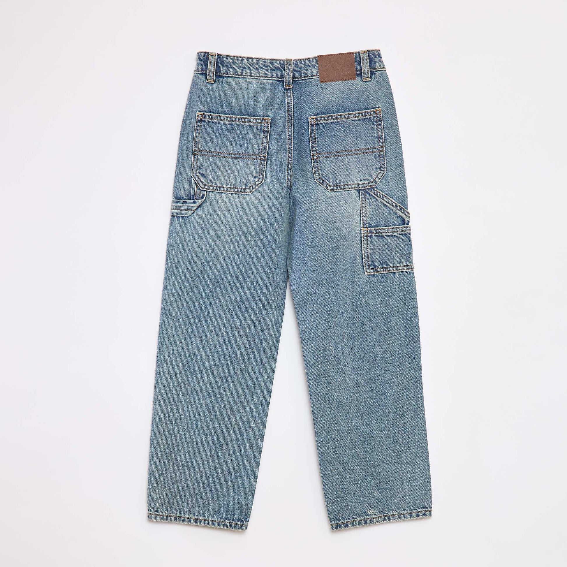 Pantalon denim relaxed fit BLEU