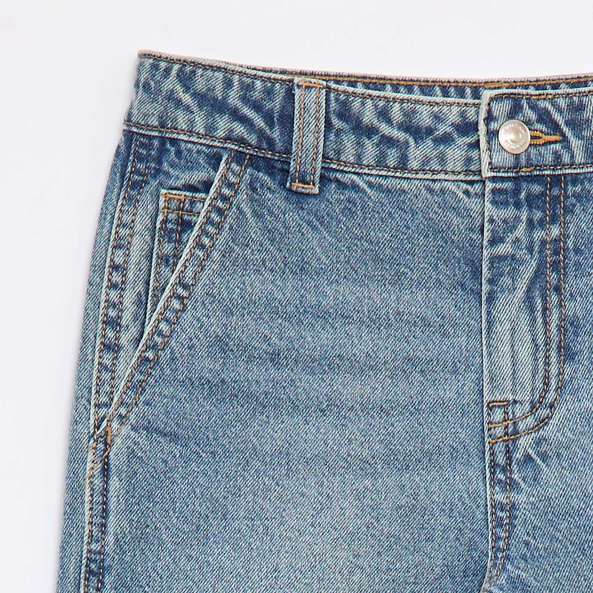 Pantalon denim relaxed fit BLEU