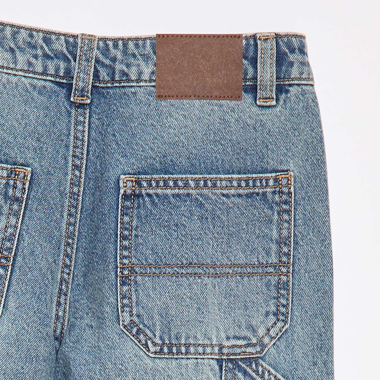 Pantalon denim relaxed fit BLEU