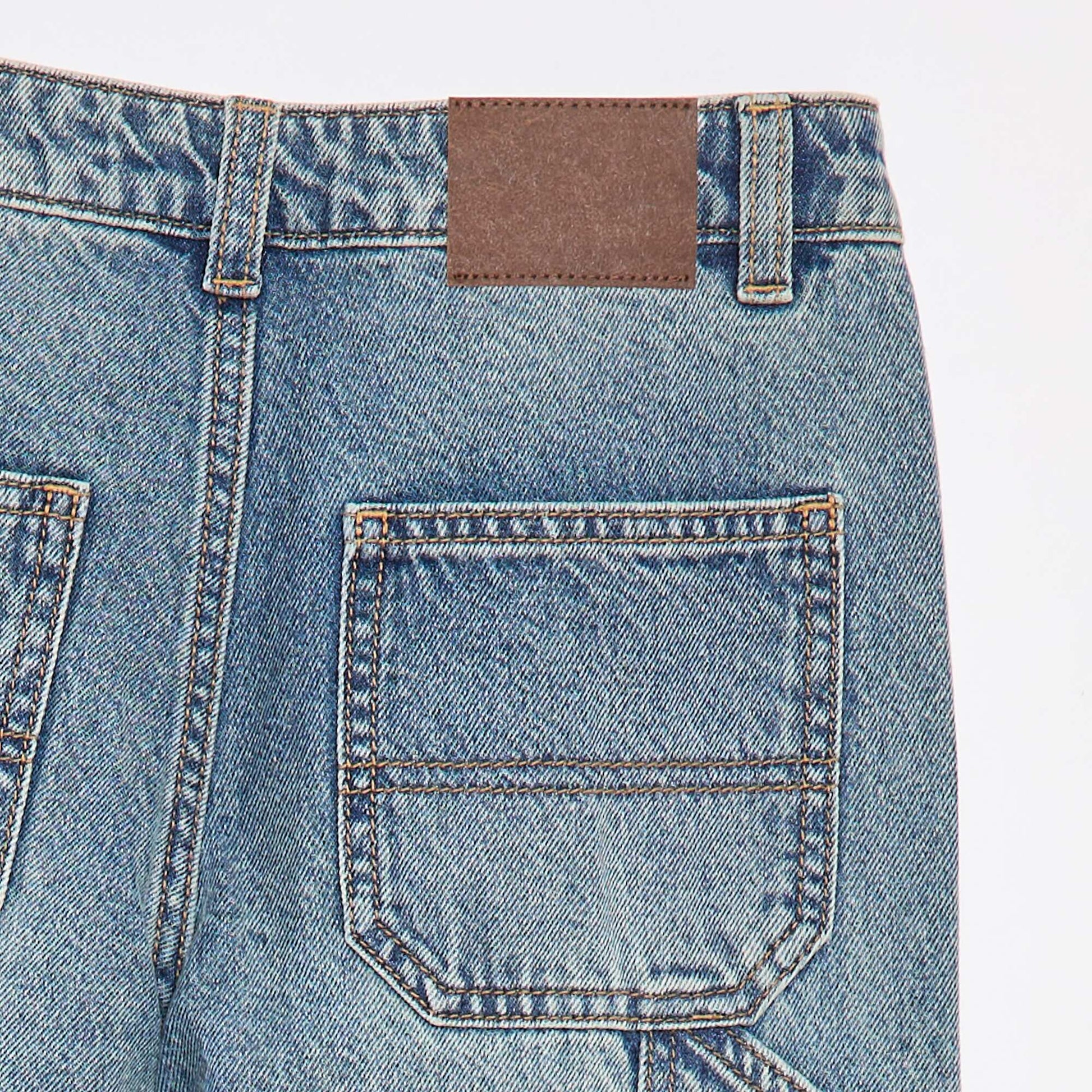 Pantalon denim relaxed fit BLEU