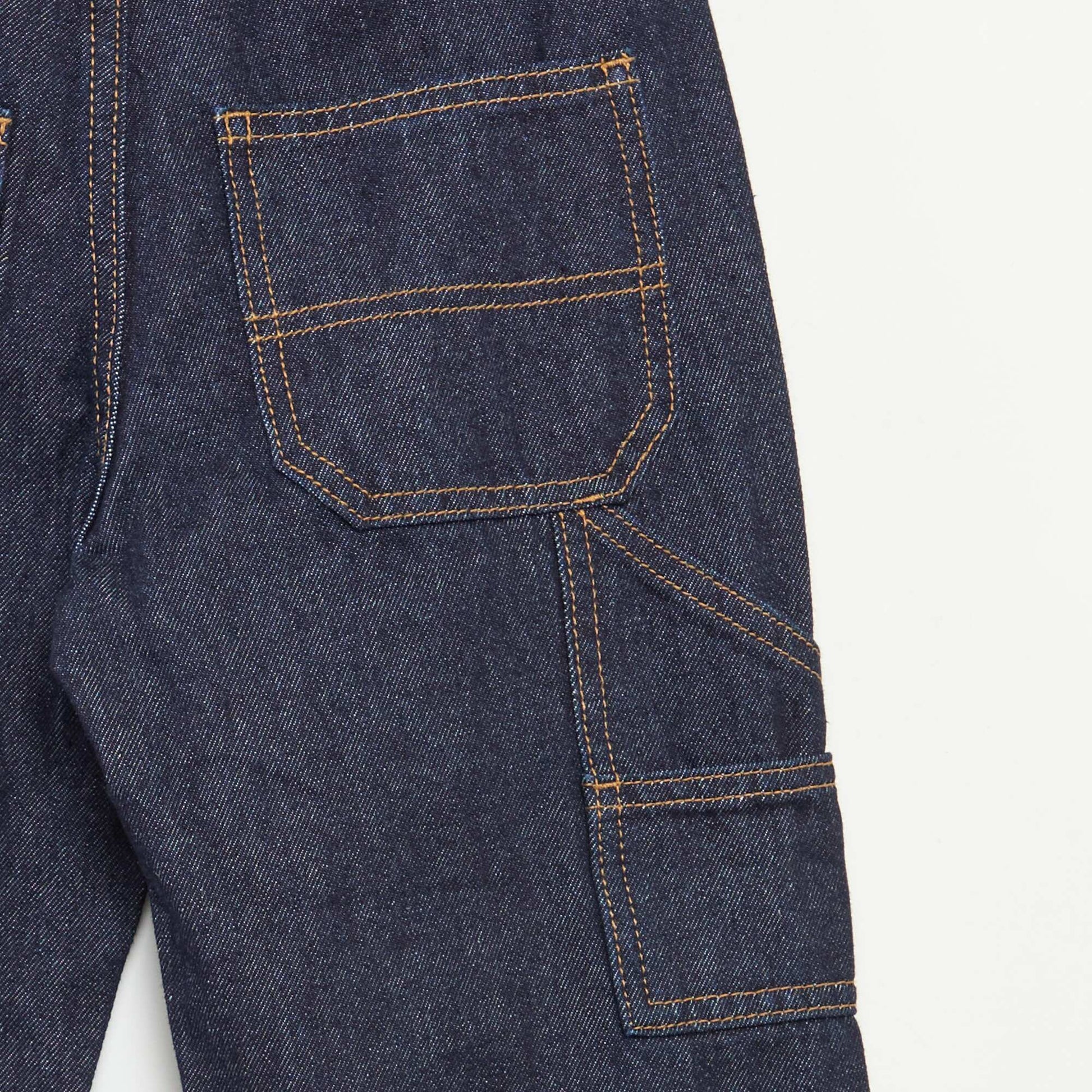Pantalon denim relaxed fit BLEU