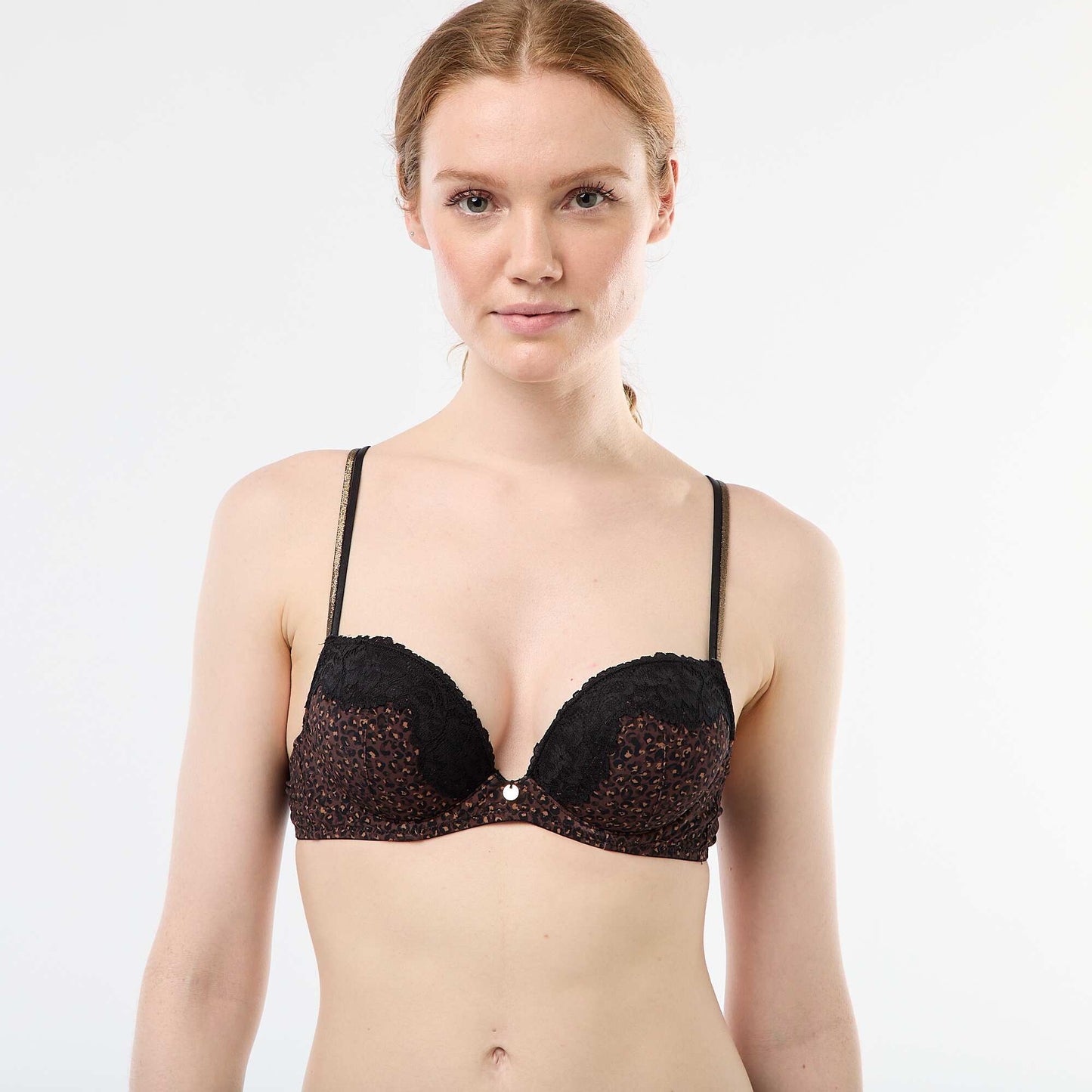 Soutien-gorge en microfibre imprimé MARRON