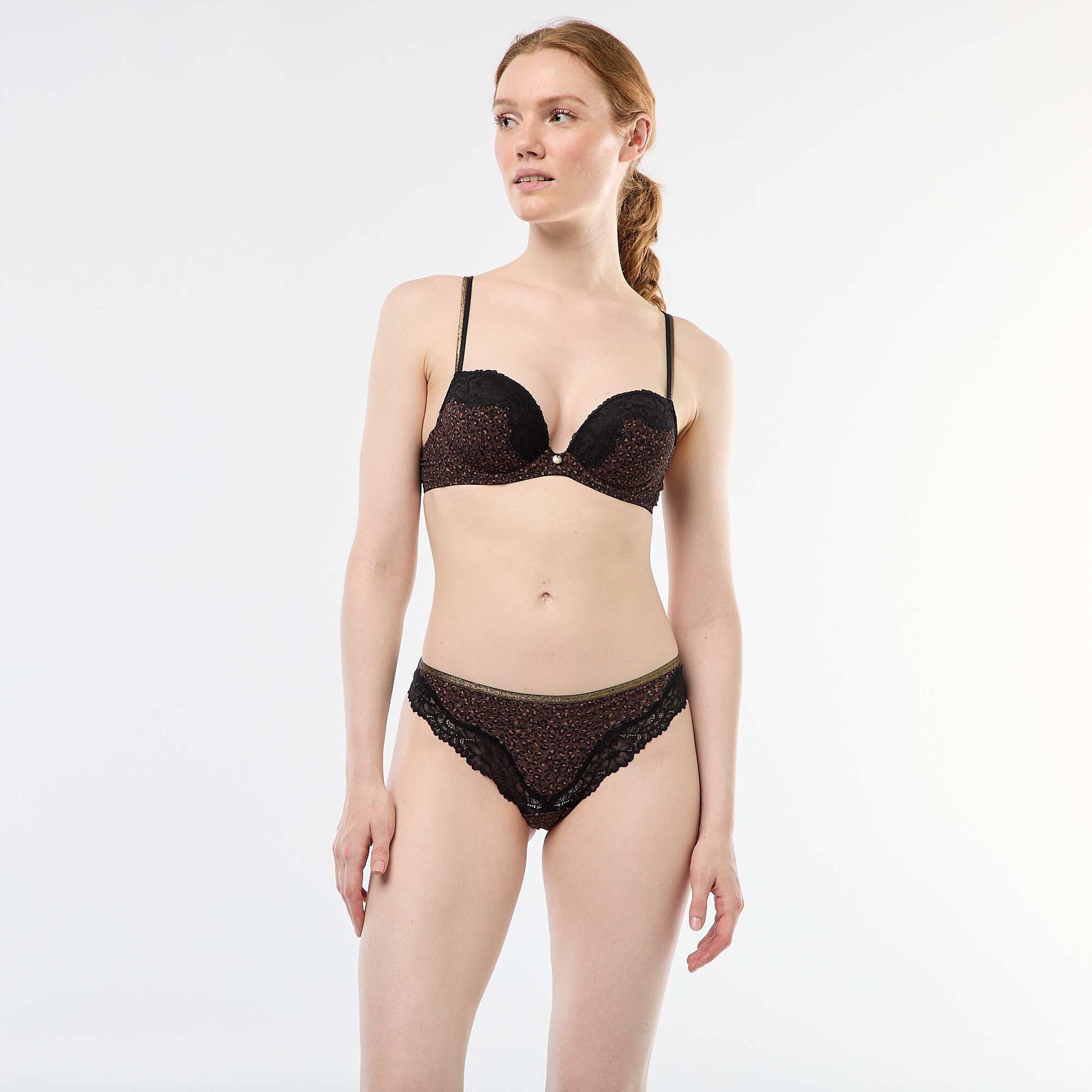 Soutien-gorge en microfibre imprimé MARRON
