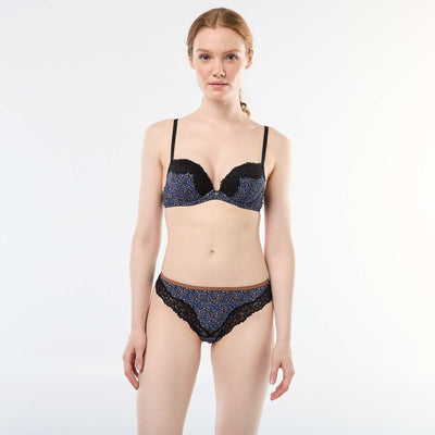 Tanga en microfibre imprimé BLEU