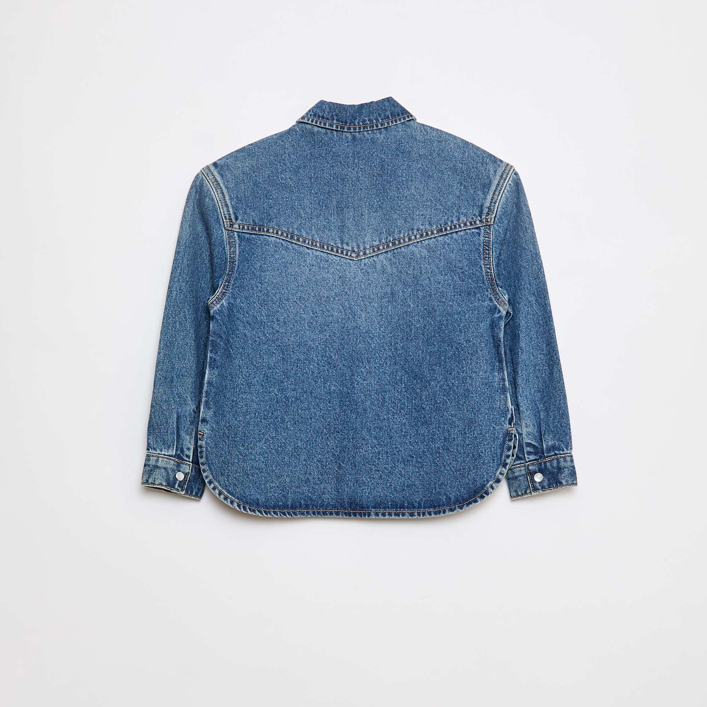 Chemise en jean avec broderies BLEU