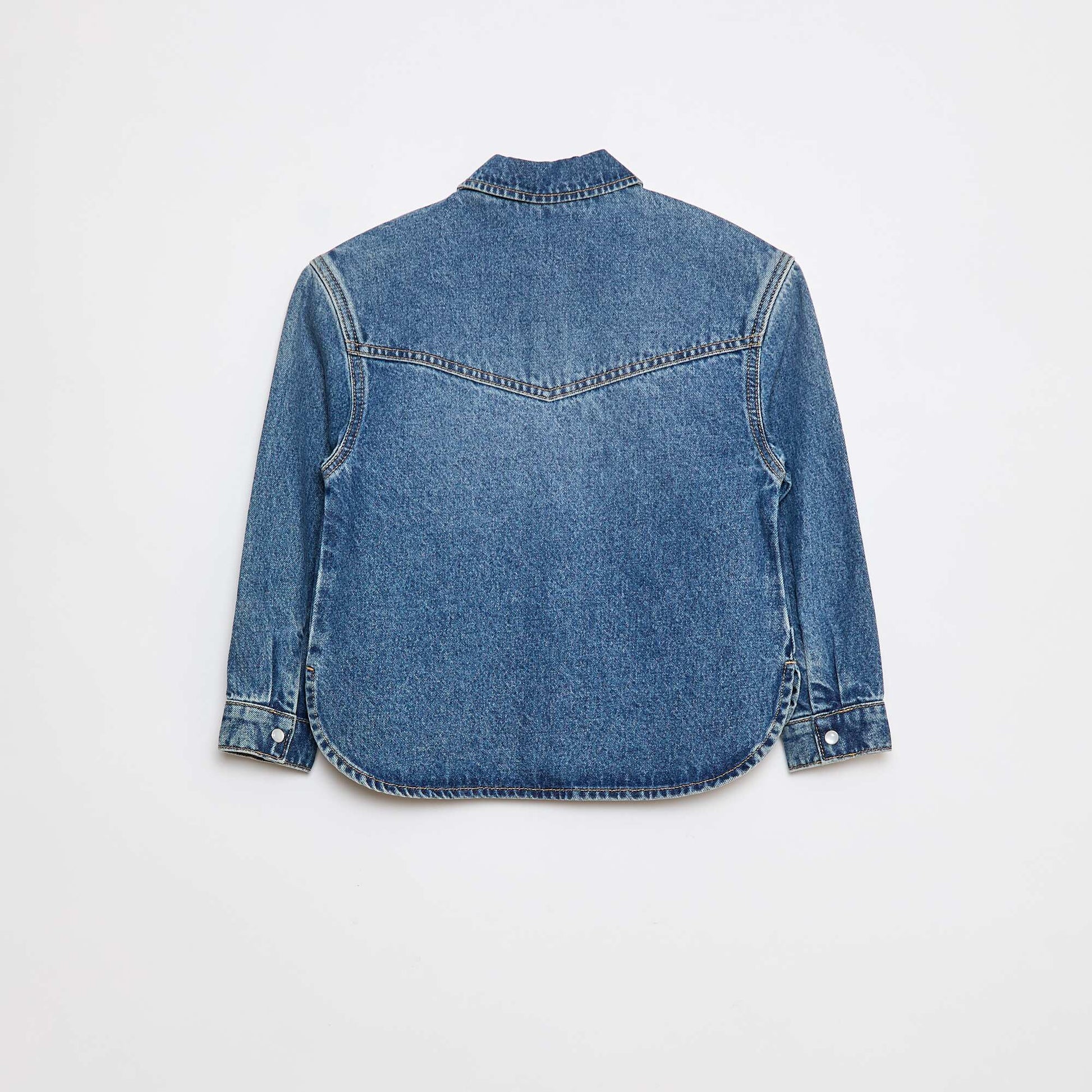 Chemise en jean avec broderies BLEU