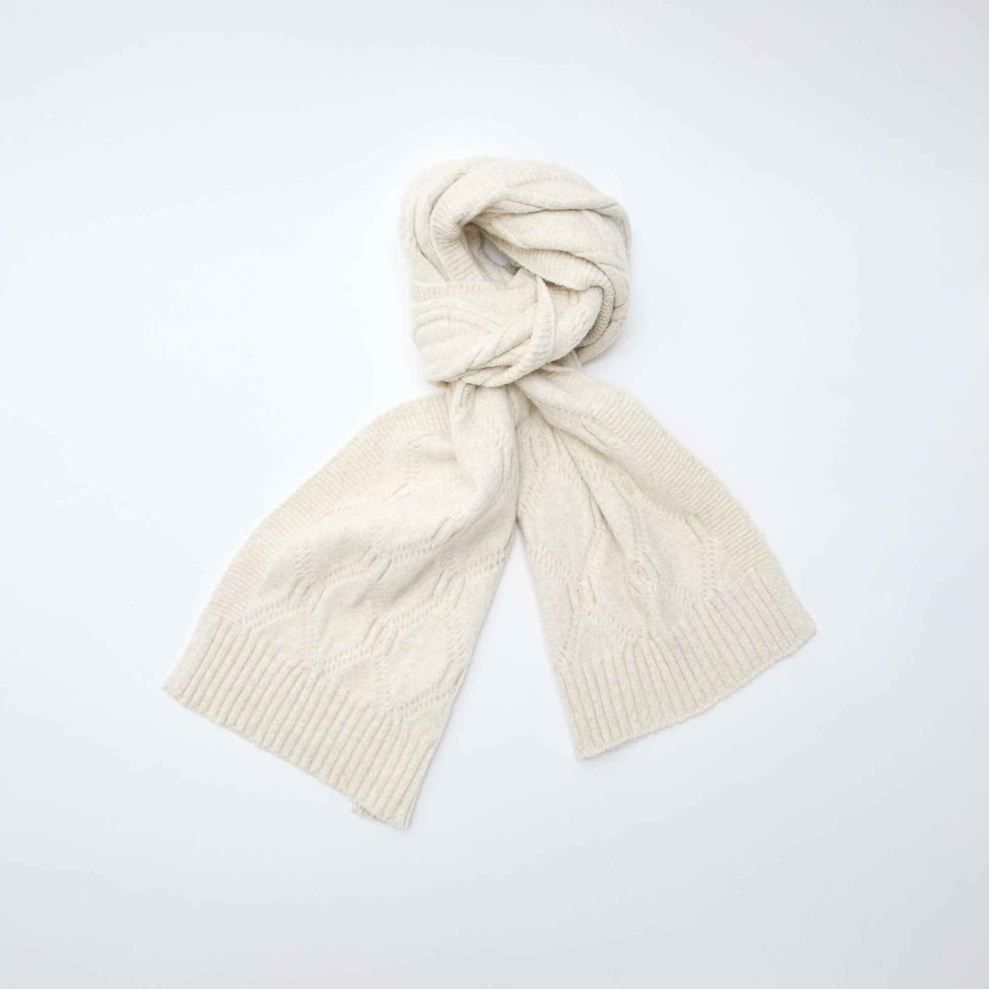 Echarpe en tricot en maille chaude torsadée BEIGE