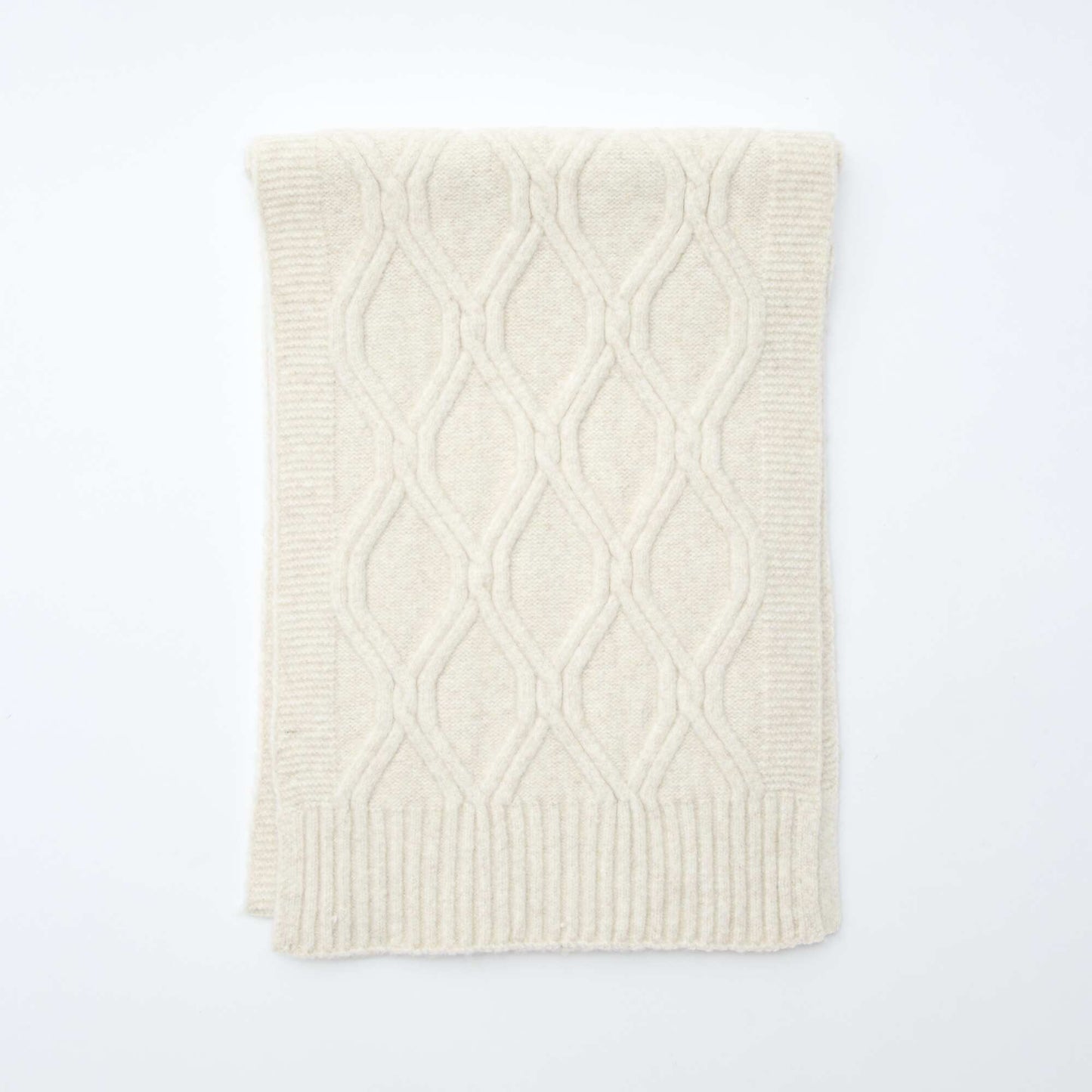 Echarpe en tricot en maille chaude torsadée BEIGE