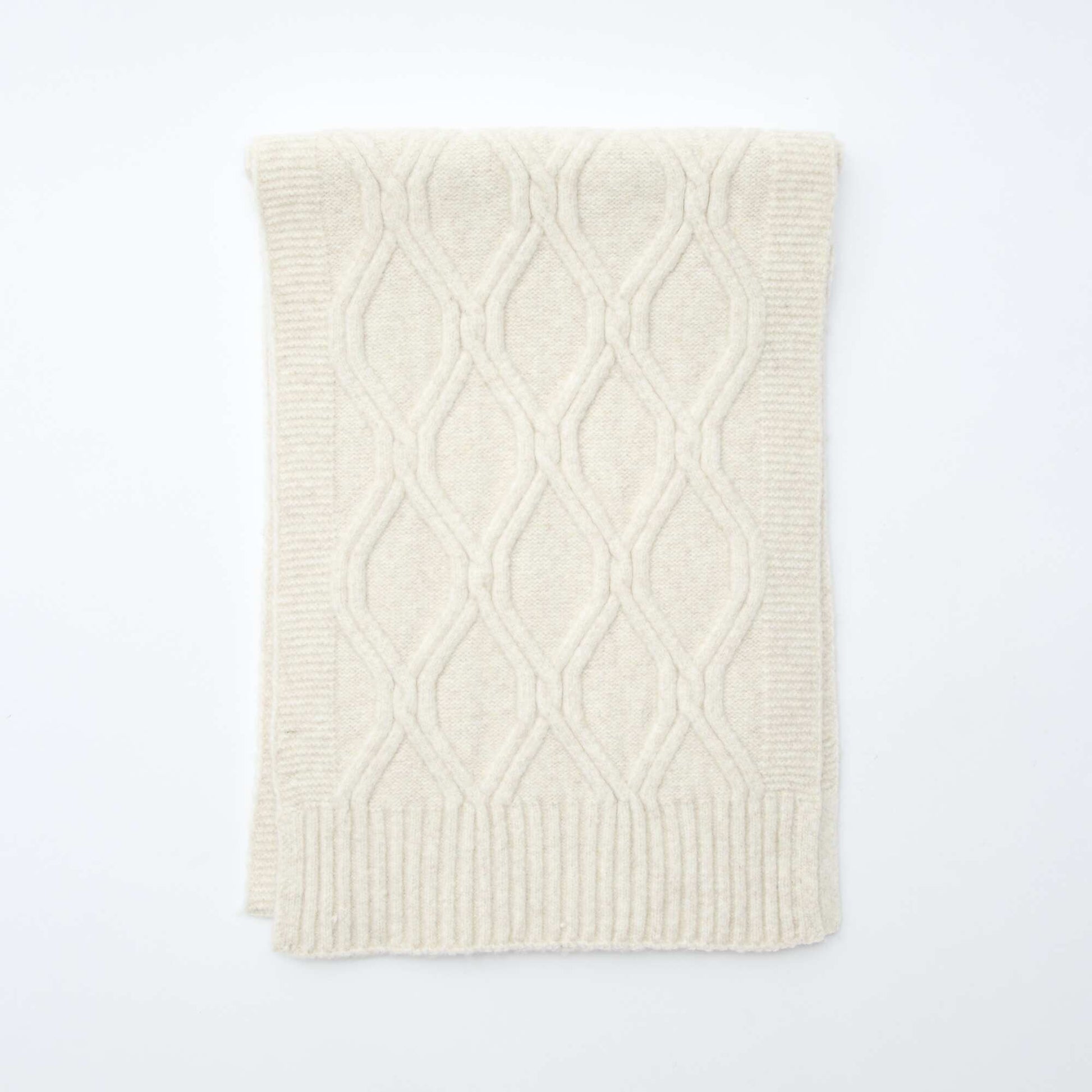 Echarpe en tricot en maille chaude torsadée BEIGE