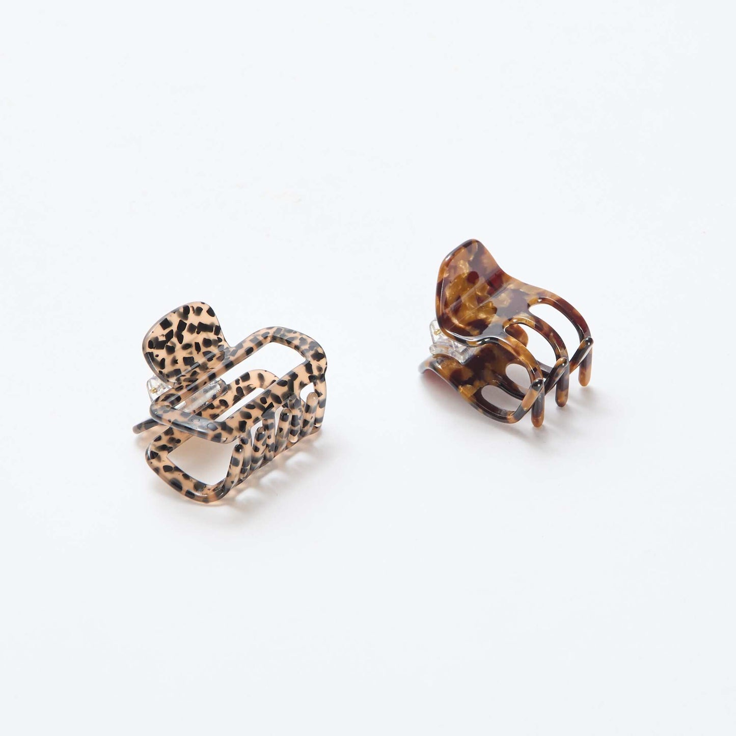 Lot de 2 petites pinces à cheveux MARRON