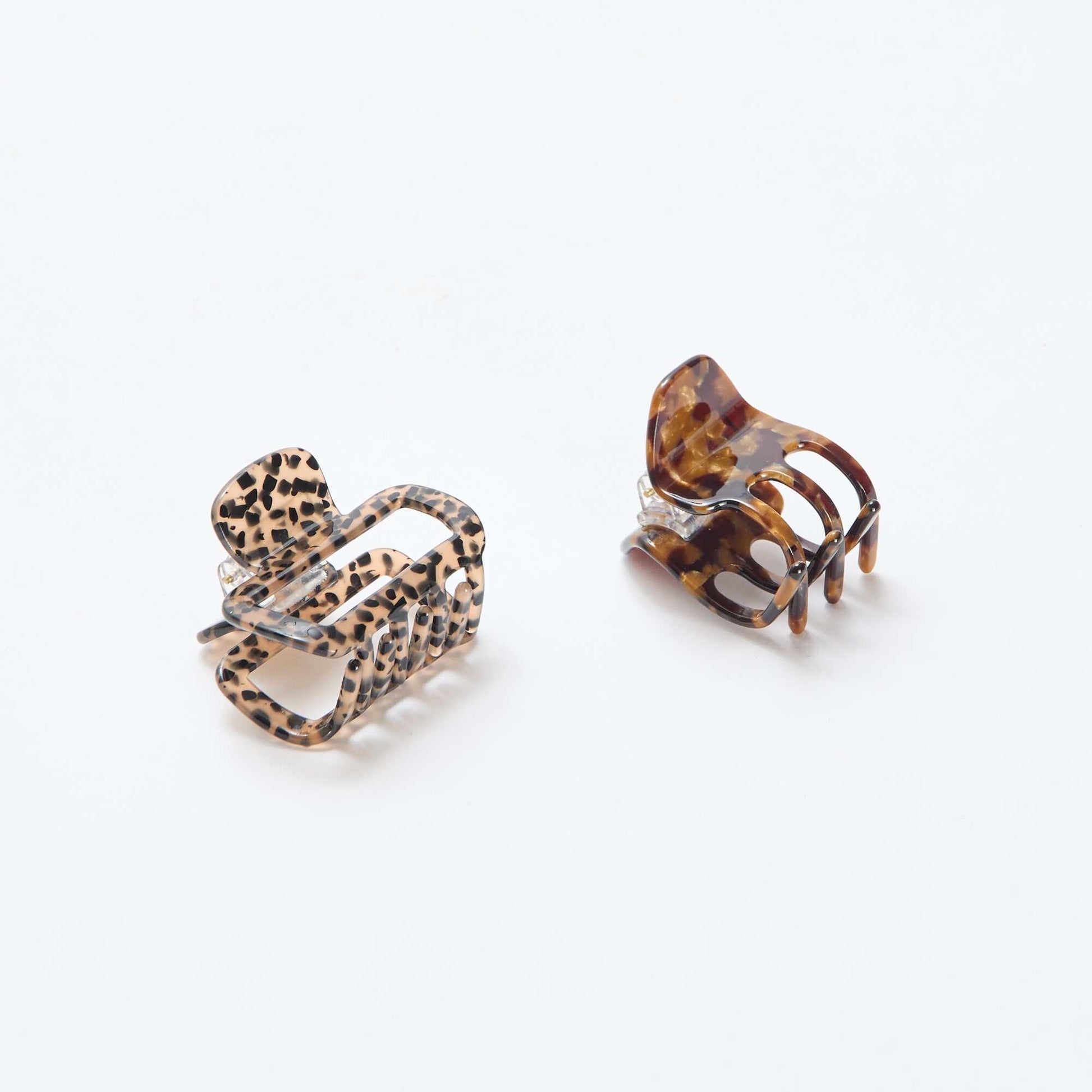 Lot de 2 petites pinces à cheveux MARRON