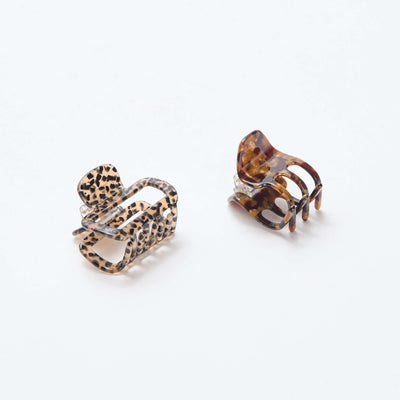 Lot de 2 petites pinces à cheveux MARRON